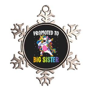 Promoted to Big Sister Dabbing Unicorn Older Sister Metallic Star Ornament