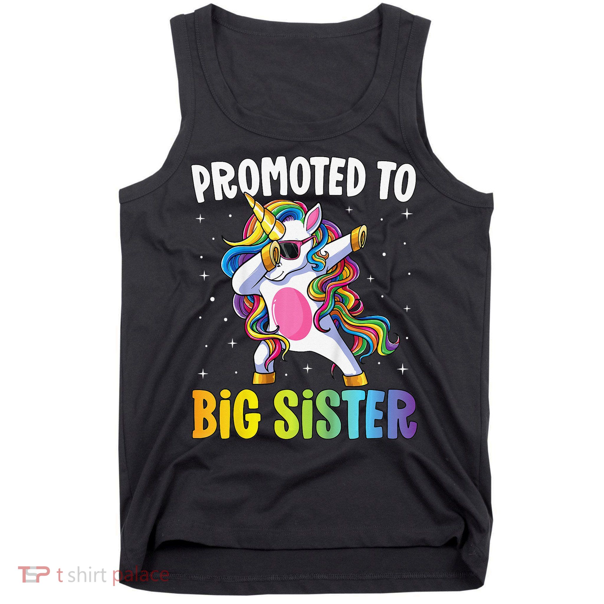 Promoted to Big Sister Dabbing Unicorn Older Sister Tank Top