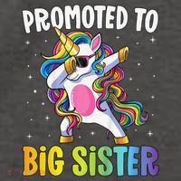 Promoted to Big Sister Dabbing Unicorn Older Sister Vector Backpack