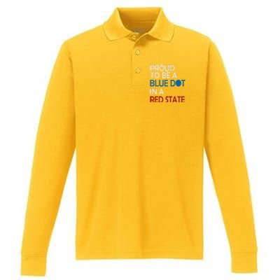 Proud To Be A Blue Dot In A Red State Vote Kamala Performance Long Sleeve Polo