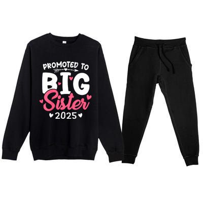 Promoted To Big Sister 2025 Im Going To Be A Big Sister 2025 Premium Crewneck Sweatsuit Set