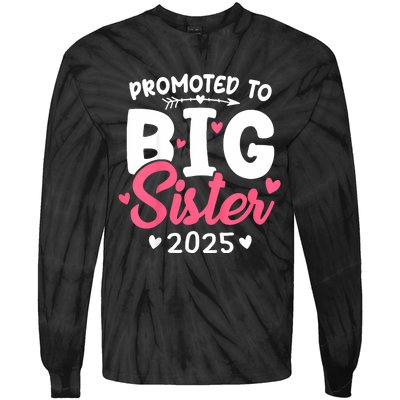 Promoted To Big Sister 2025 Im Going To Be A Big Sister 2025 Tie-Dye Long Sleeve Shirt