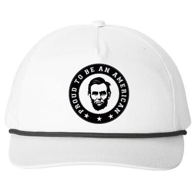 Proud To Be An American Abraham Lincoln Inspirational Quote Abe Lincoln Quote Snapback Five-Panel Rope Hat