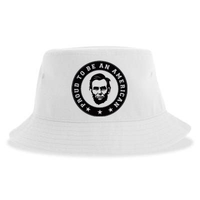 Proud To Be An American Abraham Lincoln Inspirational Quote Abe Lincoln Quote Sustainable Bucket Hat