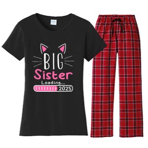 Promoted To Big Sister 2025 Im Going To Be A Big Sister 2025 Women's Flannel Pajama Set