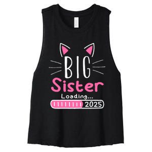 Promoted To Big Sister 2025 Im Going To Be A Big Sister 2025 Women's Racerback Cropped Tank