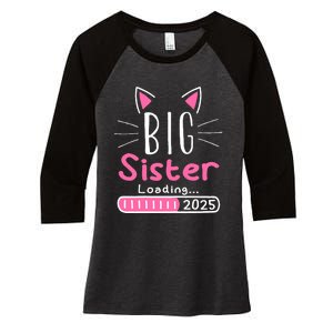 Promoted To Big Sister 2025 Im Going To Be A Big Sister 2025 Women's Tri-Blend 3/4-Sleeve Raglan Shirt