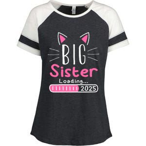 Promoted To Big Sister 2025 Im Going To Be A Big Sister 2025 Enza Ladies Jersey Colorblock Tee