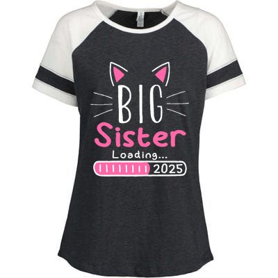 Promoted To Big Sister 2025 Im Going To Be A Big Sister 2025 Enza Ladies Jersey Colorblock Tee