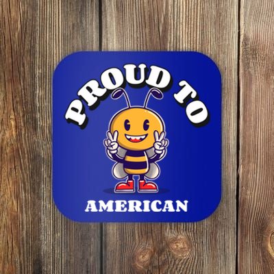 Proud To Bee American Funny Gift Coaster