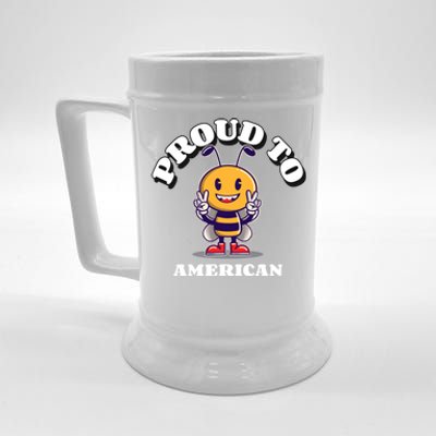 Proud To Bee American Funny Gift Beer Stein