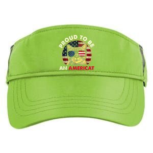 Proud To Be An Americat Funny Cat American Flag 4th Of July Adult Drive Performance Visor