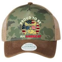 Proud To Be An Americat Funny Cat American Flag 4th Of July Legacy Tie Dye Trucker Hat