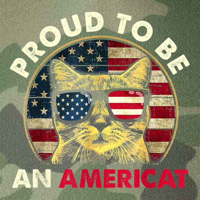 Proud To Be An Americat Funny Cat American Flag 4th Of July Legacy Tie Dye Trucker Hat