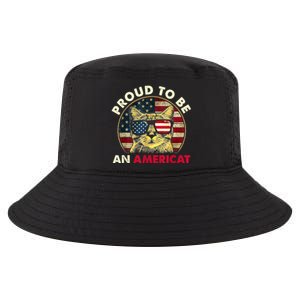 Proud To Be An Americat Funny Cat American Flag 4th Of July Cool Comfort Performance Bucket Hat