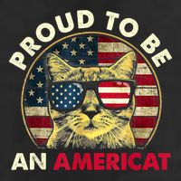 Proud To Be An Americat Funny Cat American Flag 4th Of July Golf Towel
