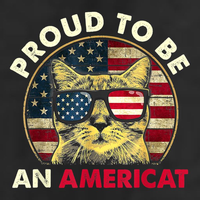 Proud To Be An Americat Funny Cat American Flag 4th Of July Golf Towel