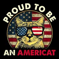 Proud To Be An Americat Funny Cat American Flag 4th Of July Visor