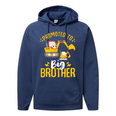 Promoted To Big Brother 2025 Construction Excavators Performance Fleece Hoodie