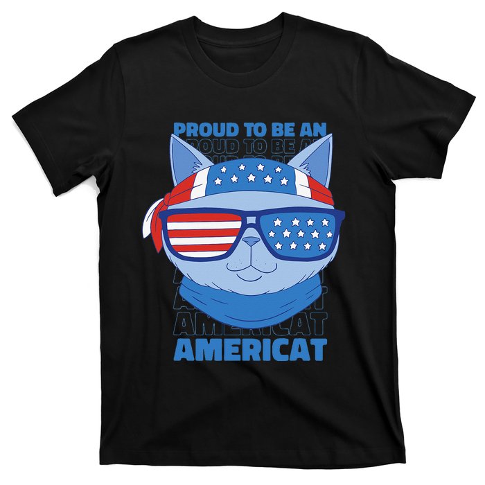 Proud To Be An Americat 4th Of July Americat US Flag T-Shirt