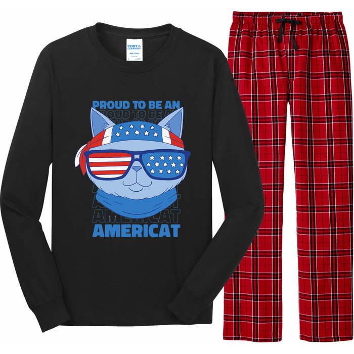 Proud To Be An Americat 4th Of July Americat US Flag Long Sleeve Pajama Set