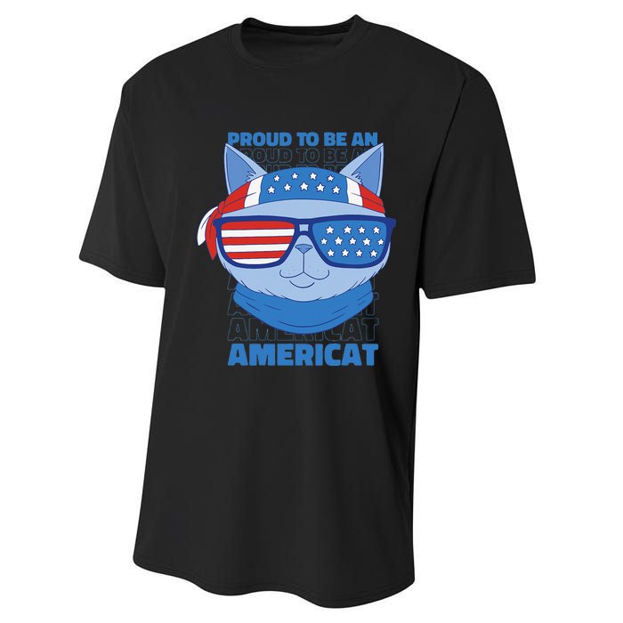 Proud To Be An Americat 4th Of July Americat US Flag Performance Sprint T-Shirt