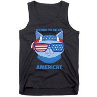 Proud To Be An Americat 4th Of July Americat US Flag Tank Top