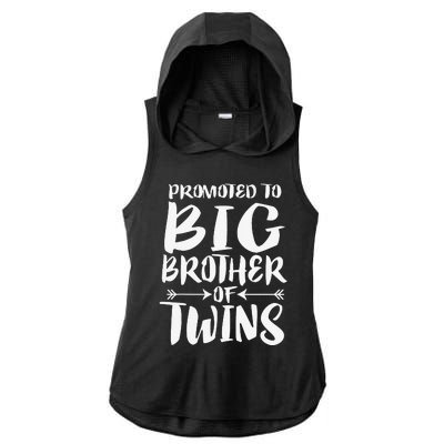 Promoted To Big Brother Of Twins Ladies PosiCharge Tri-Blend Wicking Draft Hoodie Tank