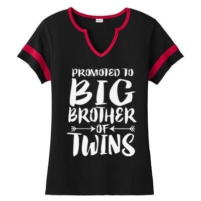 Promoted To Big Brother Of Twins Ladies Halftime Notch Neck Tee