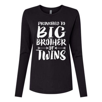 Promoted To Big Brother Of Twins Womens Cotton Relaxed Long Sleeve T-Shirt