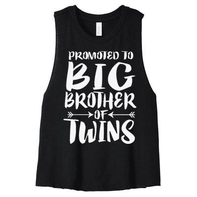 Promoted To Big Brother Of Twins Women's Racerback Cropped Tank