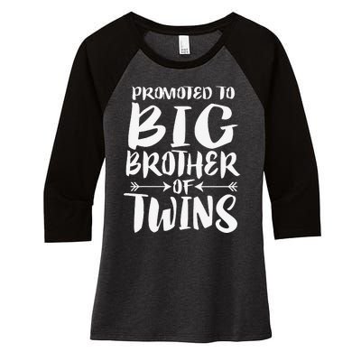 Promoted To Big Brother Of Twins Women's Tri-Blend 3/4-Sleeve Raglan Shirt