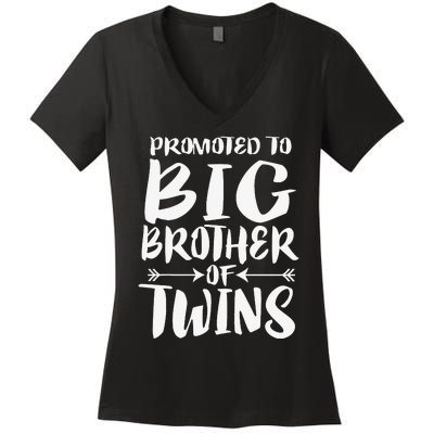 Promoted To Big Brother Of Twins Women's V-Neck T-Shirt