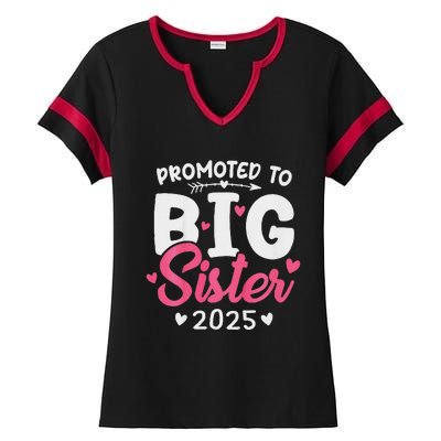 Promoted To Big Sister 2025 Im Going To Be A Big Sister 2025 Ladies Halftime Notch Neck Tee