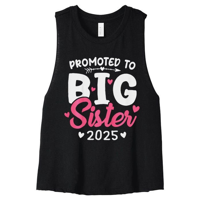 Promoted To Big Sister 2025 Im Going To Be A Big Sister 2025 Women's Racerback Cropped Tank