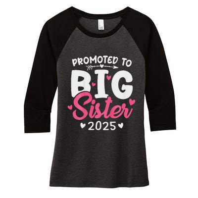 Promoted To Big Sister 2025 Im Going To Be A Big Sister 2025 Women's Tri-Blend 3/4-Sleeve Raglan Shirt