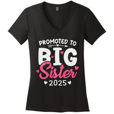 Promoted To Big Sister 2025 Im Going To Be A Big Sister 2025 Women's V-Neck T-Shirt