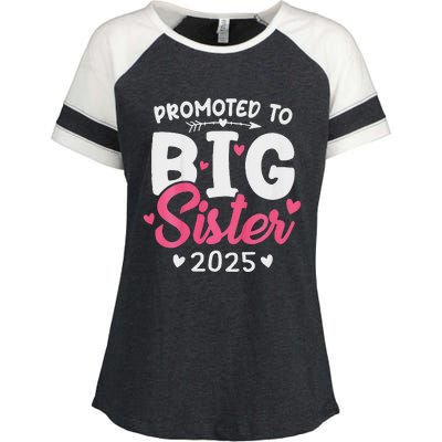 Promoted To Big Sister 2025 Im Going To Be A Big Sister 2025 Enza Ladies Jersey Colorblock Tee