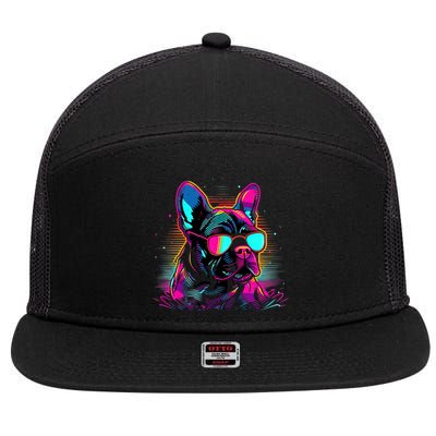 Proud To Be A Frenchie Lover 7 Panel Mesh Trucker Snapback Hat