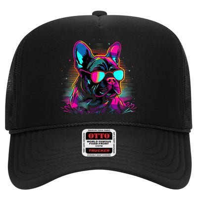 Proud To Be A Frenchie Lover High Crown Mesh Back Trucker Hat