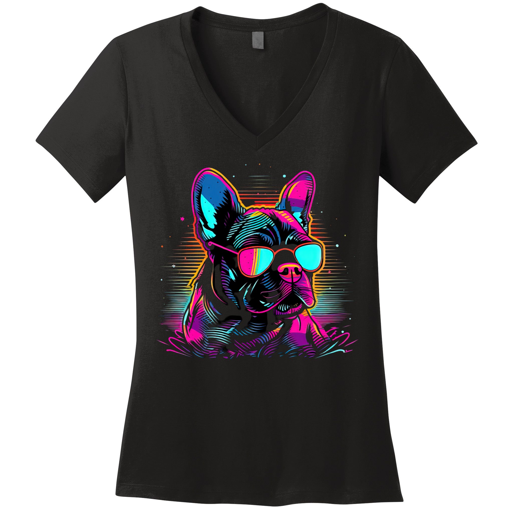Proud To Be A Frenchie Lover Women's V-Neck T-Shirt