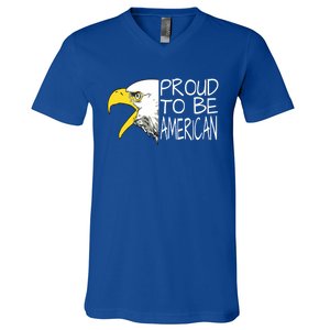 Proud To Be American Bald Eagle Meaningful Gift V-Neck T-Shirt