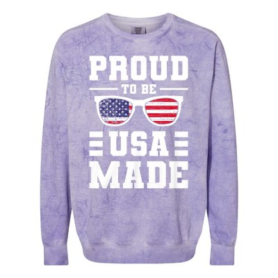 Proud To Be Usa Made Usa America Colorblast Crewneck Sweatshirt