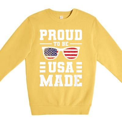 Proud To Be Usa Made Usa America Premium Crewneck Sweatshirt