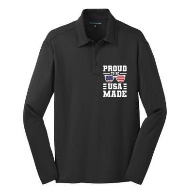 Proud To Be Usa Made Usa America Silk Touch Performance Long Sleeve Polo