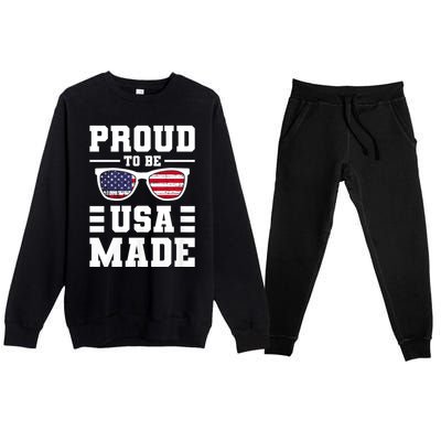 Proud To Be Usa Made Usa America Premium Crewneck Sweatsuit Set