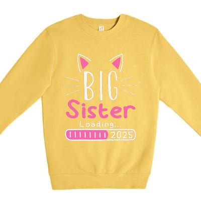 Promoted To Big Sister 2025 Im Going To Be A Big Sister 2025 Gift Premium Crewneck Sweatshirt