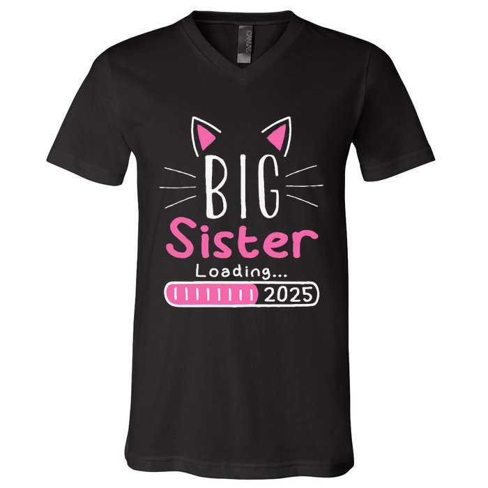 Promoted To Big Sister 2025 Im Going To Be A Big Sister 2025 Gift V-Neck T-Shirt