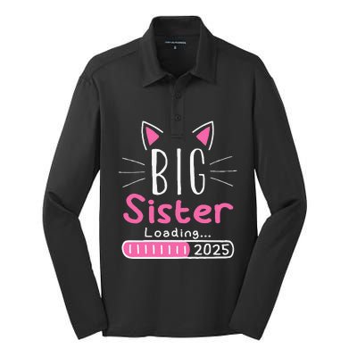 Promoted To Big Sister 2025 Im Going To Be A Big Sister 2025 Gift Silk Touch Performance Long Sleeve Polo