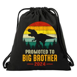 Promoted To Big Brother 2024 Dinosaur Family Matching Trex Drawstring Bag